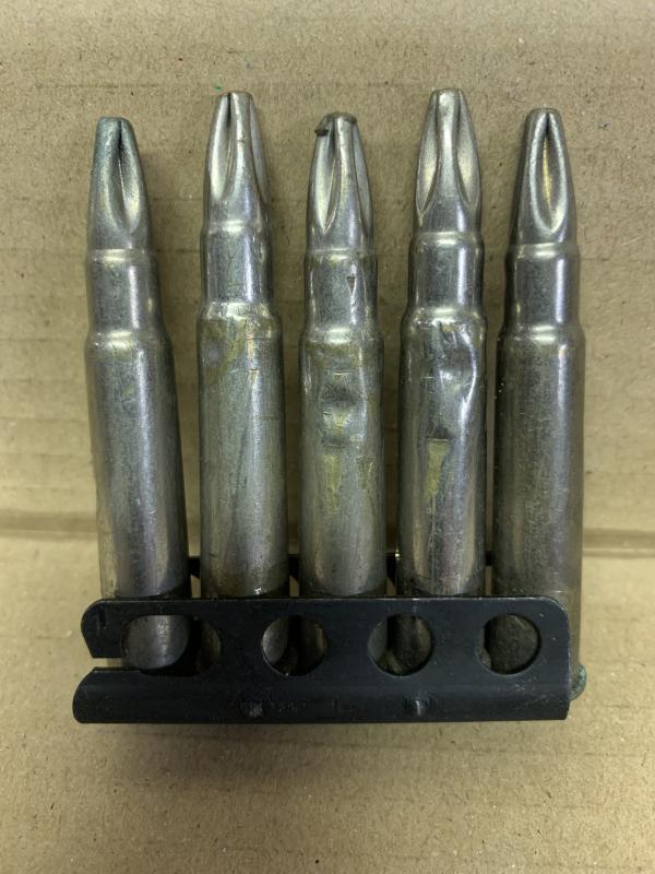 LEE ENFIELD 303 CLIP OF 5 INERT ROUNDS. UK SALES ONLY