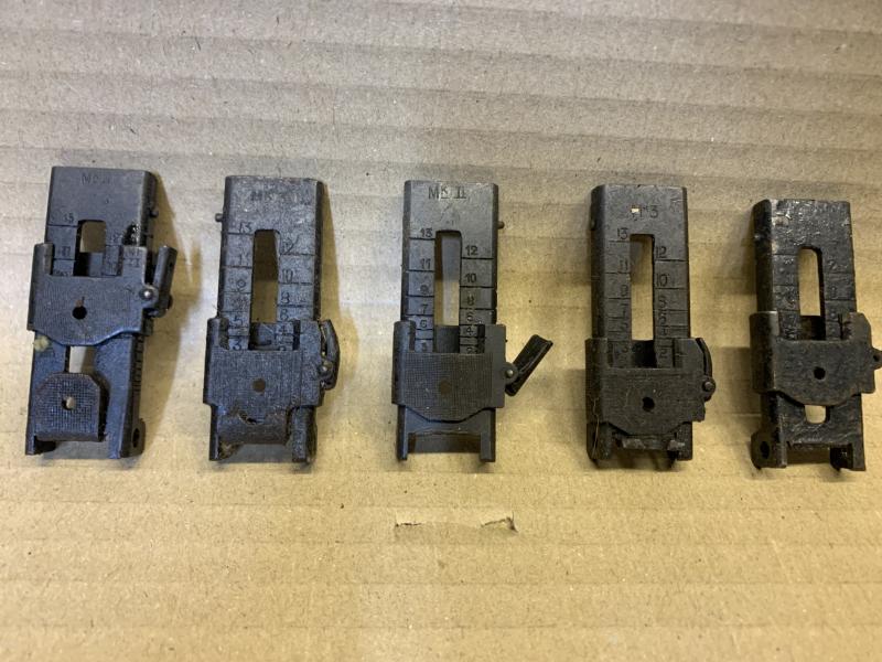 LEE ENFIELD No4 REAR SIGHTS X5 IN VARIOUS STATES OF DISREPAIR