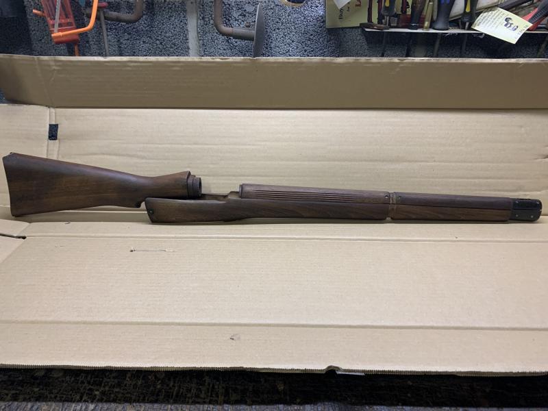 LEE ENFIELD NO4 MK1 WOOD SET. FOREND IS NEW PRODUCTION.. OTHER PARTS ORIGINAL. MAY NEED SOME WORK FOR FINAL FITTING RECOMMEND WORK BY PROFESSIONAL FOR FINAL FITTING AND BEDDING TO GET BEST RESULTS... BUTTS ARE UNUSED BUT MAY HAVE STORAGE MARKS OR LIGHT DI
