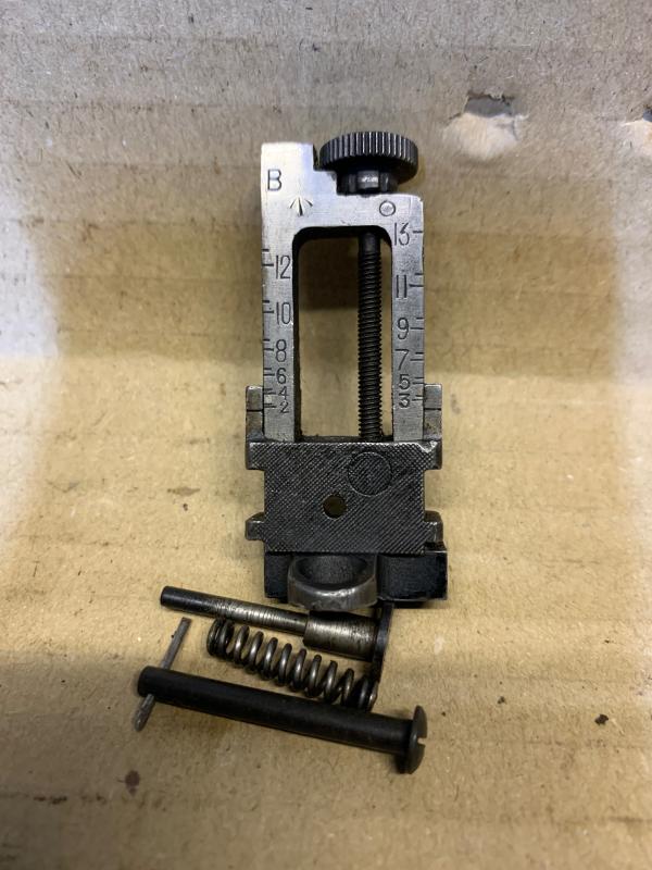LEE ENFIELD No4 MK1 SINGER TYPE MILLED REAR SIGHT. GOOD WORKING ORDER WITH GOOD CLICKS