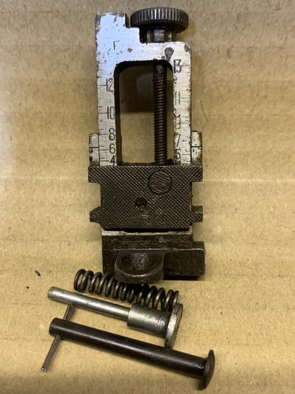 LEE ENFIELD No4 MK1 SINGER TYPE MILLED REAR SIGHT. GOOD WORKING ORDER WITH GOOD CLICKS