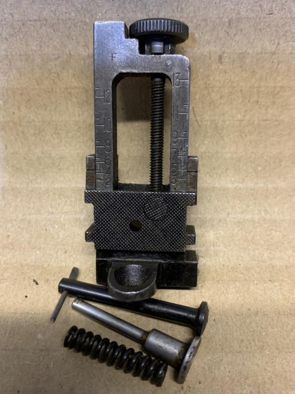 LEE ENFIELD No4 MK1 SINGER TYPE MILLED REAR SIGHT. GOOD WORKING ORDER WITH GOOD CLICKS