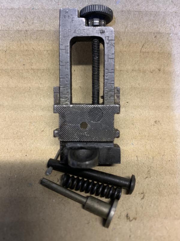 LEE ENFIELD No4 MK1 SINGER TYPE MILLED REAR SIGHT. GOOD WORKING ORDER WITH GOOD CLICKS 4.