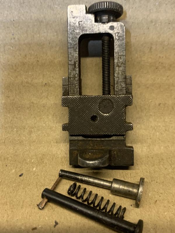 LEE ENFIELD No4 MK1 SINGER TYPE MILLED REAR SIGHT. GOOD WORKING ORDER WITH GOOD CLICKS 2