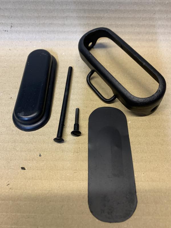 LEE ENFIELD ORIGINAL No5 JUNGLE CARBINE BUTT PLATE ASSEMBLY WITH NEW REPRO RUBBER PAD ...