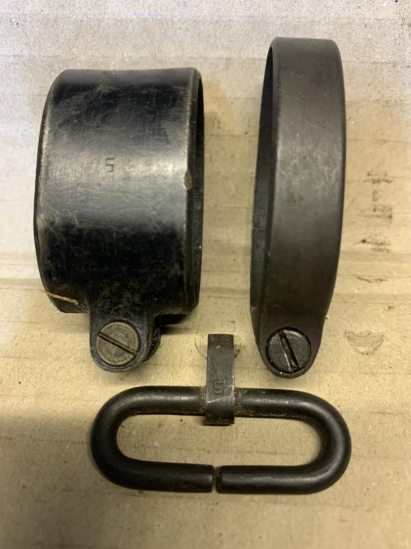 LEE ENFIELD No4 MILLED SAVAGE MARKED BAND SET . ALL PARTS SAVAGE MARKED.