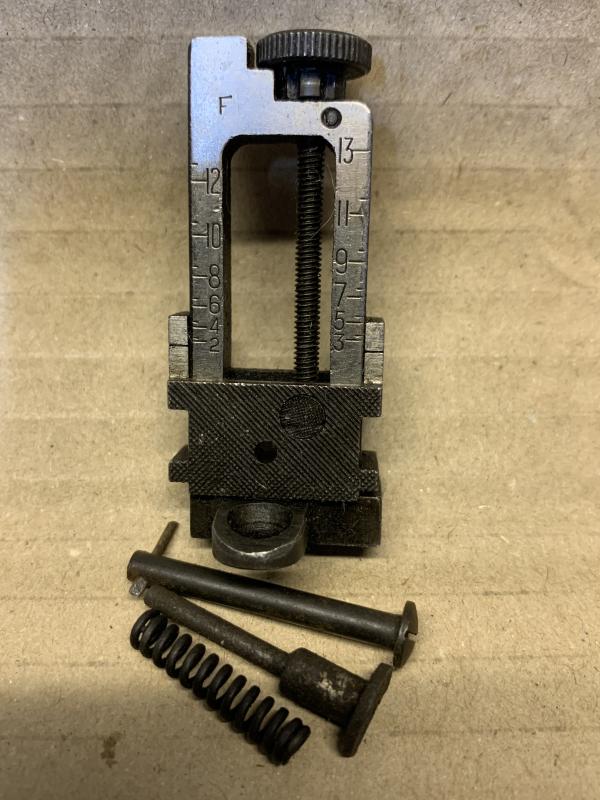 LEE ENFIELD No4 MK1 SINGER TYPE MILLED REAR SIGHT. GOOD WORKING ORDER WITH GOOD CLICKS FAZAKERLEY MARKED.